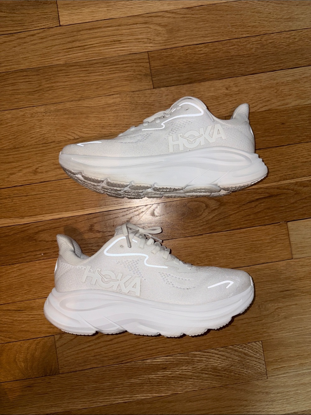 Women White Hoka Sneakers - Cushioned Running Shoes